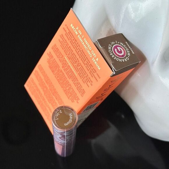 NIB GrandeBROW 2-In-1 Tinted Brow Gel + Brow Enhancing Serum Medium Mini 4 Mos. - Picture 7 of 11